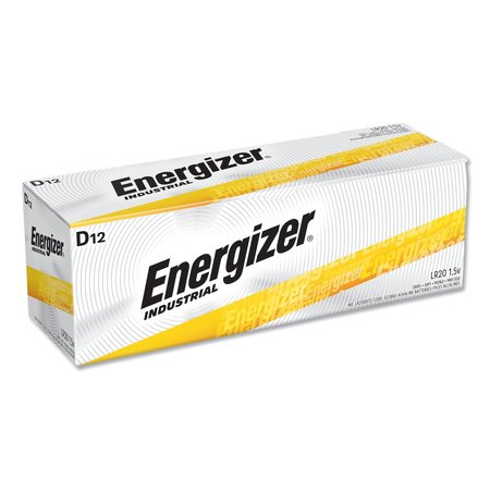 Energizer Industrial Alkaline D Batteries, 1.5 V, PK12 PK EN95